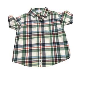 Janie and Jack Boys Plaid S/S Button Front Shirt Size 18-24 months New Holiday